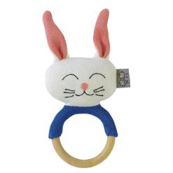 Tout neuf ✨ SEVIRA KIDS Hochet Avec Anneau De Dentition En Coton Bio, Lapin SEVIRA KIDS ⌛