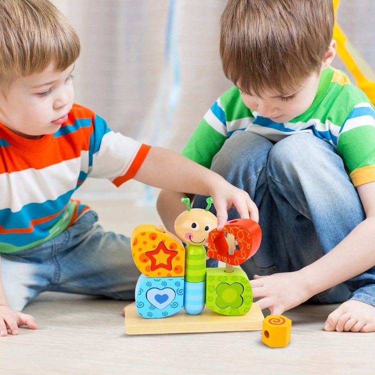 Tout neuf ❤️ Papillon Jouet En Bois Pour Tout-petits - Forme Géométrique - Jouets éducatifs Empilables ???? 4 Tout neuf ❤️ Papillon Jouet En Bois Pour Tout-petits - Forme Géométrique - Jouets éducatifs Empilables ???? – Image 2