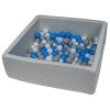 Acheter ⭐ Piscine à Balles Pour Enfant, Dimensions: 90x90 Cm + 150 Balles Perle, Bleu, Gris ????