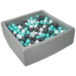 Acheter ???? Piscine à Balles Pour Enfant, 90x90 Cm, Aire De Jeu + 450 Balles Blanc, Gris, Turquoise ✔️