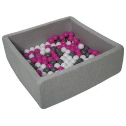 Promo ???? Piscine à Balles Pour Enfant, 90x90 Cm, Aire De Jeu + 150 Balles Blanc, Rose, Gris ✔️