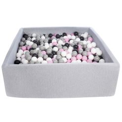 Meilleure affaire ???? Piscine à Balles Pour Enfant, 120x120 Cm, Aire De Jeu + 1200 Balles Noir, Blanc, Rose,gris ❤️