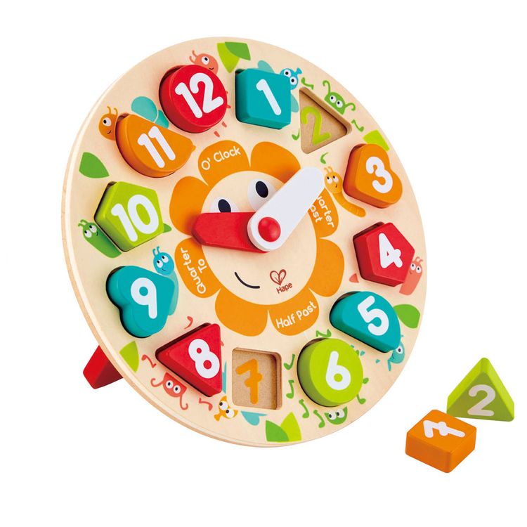 De gros ???? Hape Encastrement En Bois : Horloge Chunky ✨ 3 De gros ???? Hape Encastrement En Bois : Horloge Chunky ✨
