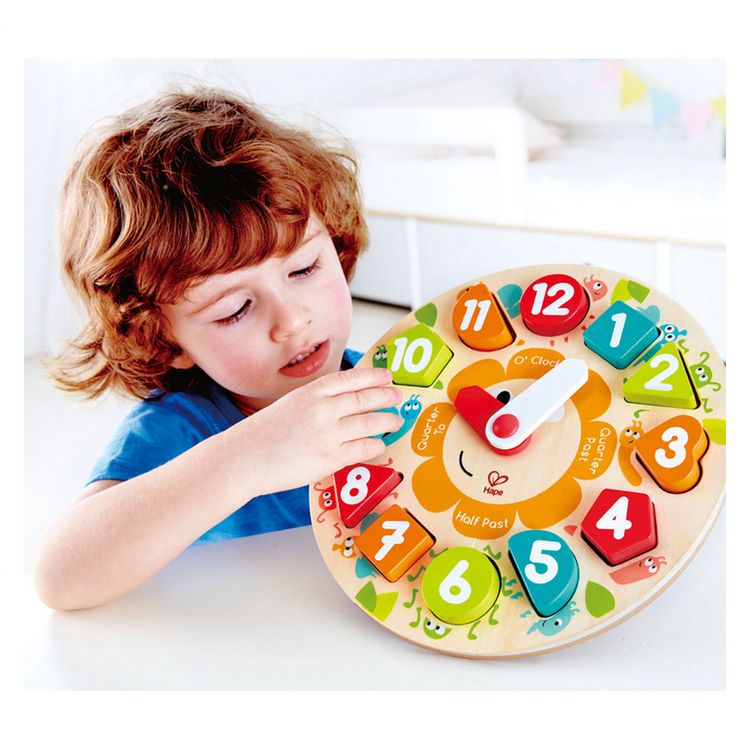 De gros ???? Hape Encastrement En Bois : Horloge Chunky ✨ 4 De gros ???? Hape Encastrement En Bois : Horloge Chunky ✨ – Image 2
