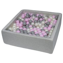 Grosses soldes ???? Piscine à Balles Pour Enfant, 90x90 Cm, Aire De Jeu + 450 Balles Perle, Rose Clair, Argent ????