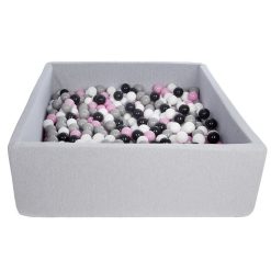 Budget ???? Piscine à Balles Pour Enfant, 20x120 Cm, Aire De Jeu + 600 Balles Noir, Blanc, Rose,gris ????