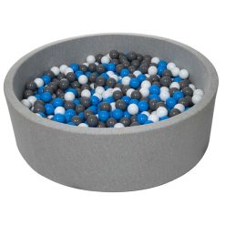 Promo ???? Piscine à Balles Pour Enfant, Diamètre Env.125 Cm + 900 Balles Blanc, Bleu, Gris ????