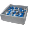 Sortie ???? Piscine à Balles Pour Enfant, 90x90 Cm, Aire De Jeu + 200 Balles Perle, Bleu, Gris ✔️