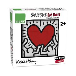De gros ???? Vilac Puzzle 9 Cubes En Bois Keith Haring ????