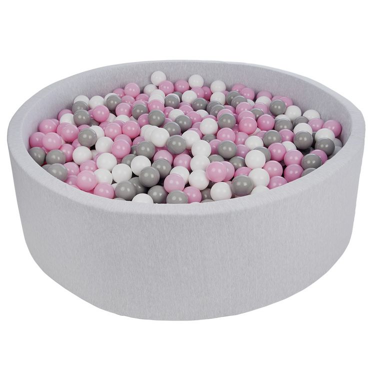 Sortie ⌛ Piscine à Balles Pour Enfant, Diamètre Env.125 Cm + 1200 Balles Blanc,rose Clair,gris ???? 3 Sortie ⌛ Piscine à Balles Pour Enfant, Diamètre Env.125 Cm + 1200 Balles Blanc,rose Clair,gris ????