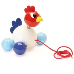 Vente flash ✔️ Vilac Jouet à Tirer En Bois : Cocorico Le Coq à Promener ????