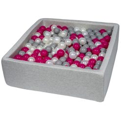 Grosses soldes ???? Piscine à Balles Pour Enfant, 90x90 Cm, Aire De Jeu + 450 Balles Perle, Rose, Gris ✨