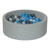 Nouveau ✔️ Piscine à Balles Aire De Jeu + 300 Balles Perle, Transparent, Gris, Bleu Clair ⌛