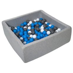 Bon marché ???? Piscine à Balles Pour Enfant, 90x90 Cm, Aire De Jeu + 300 Balles Blanc, Bleu, Gris ????