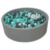 Meilleur prix ???? Piscine à Balles Pour Enfant, Diamètre Env.125 Cm + 1200 Balles Blanc, Gris, Turquoise ????