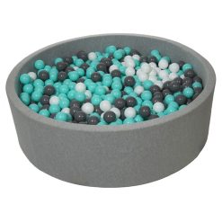 Meilleur prix ???? Piscine à Balles Pour Enfant, Diamètre Env.125 Cm + 1200 Balles Blanc, Gris, Turquoise ????